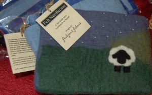 felted little sheep bag