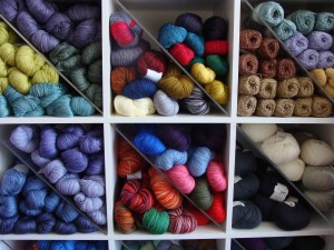 yarn in bins