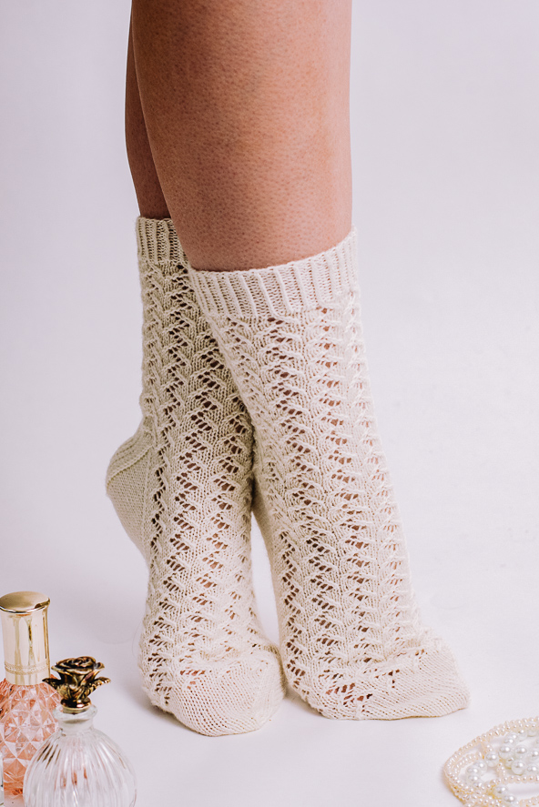 Carmine Lace Socks - I Like Knitting