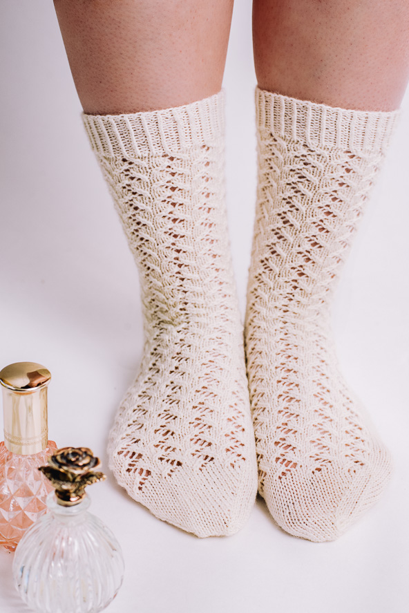 Carmine Lace Socks - I Like Knitting