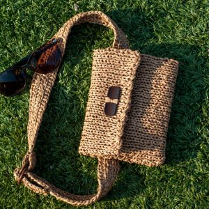Coconut Beach Raffia Fanny Pack
