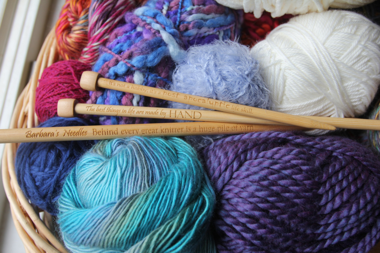 Personalized Engraved Knitting Needles - I Like Knitting
