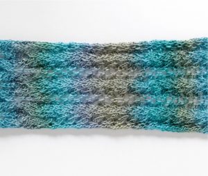 blue knitted scarf
