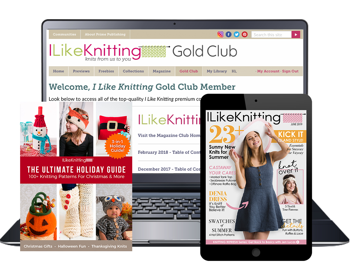I Like Knitting Gold Club