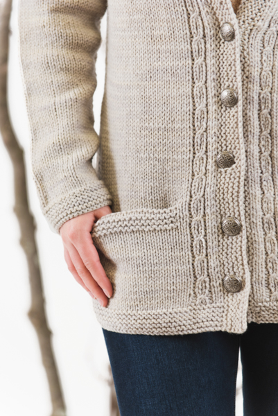 Misty Horizon Cardigan hoodie knitting pattern